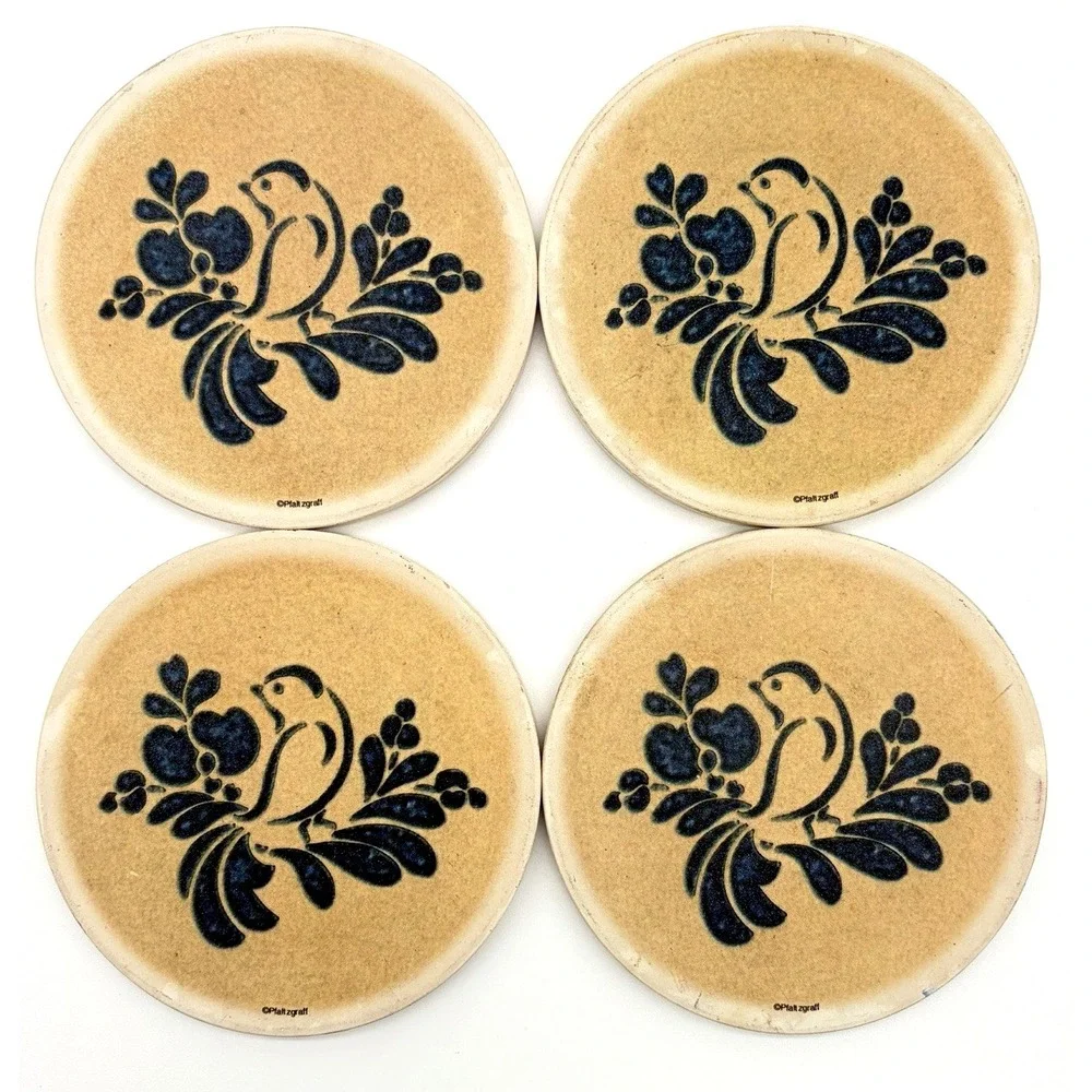 PFALTZGRAFF FOLK ART SET OF FOUR COASTERS 4